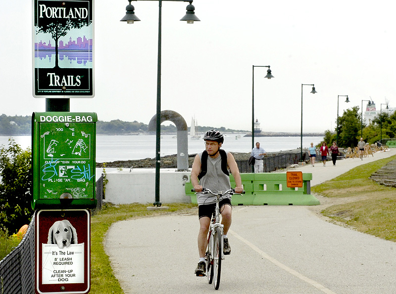 The Eastern Prom Trail is heavily used for walking, running, cycling, skateboarding, roller skating and seeking out water views.