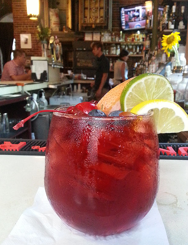 The house sangria is $5 and made with seasonal fruit.