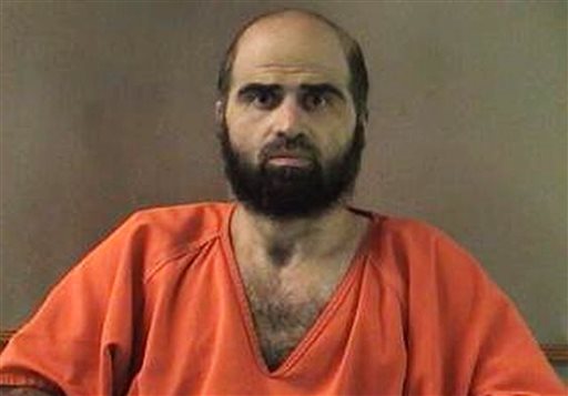 This undated photo provided by the Bell County Sheriff's Department shows Army psychiatrist Maj. Nidal Hasan. Hasan has been convicted of murder for the 2009 shooting rampage at Fort Hood that killed 13 people and wounded more than 30 others.