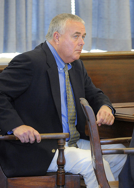 Accused prostitution client Donald Hill listens Monday, Aug. 19, 2013 during arguments at York County Superior Court in Alfred. Hill was acquitted Tuesday.