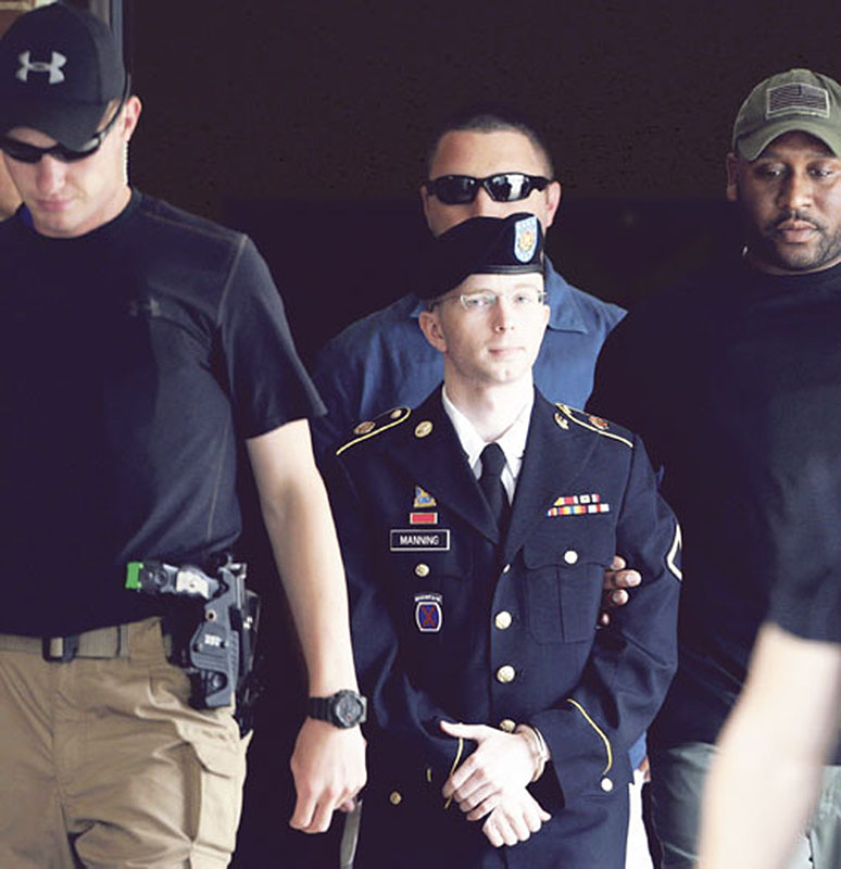 A military judge correctly acquitted Army Pfc. Bradley Manning, above, of aiding the enemy by leaking U.S. intelligence. :rel:d:bm:GF2E97U1ETK01