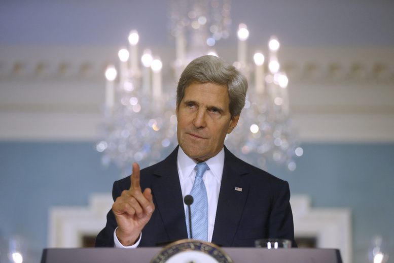 Secretary of State John Kerry makes a statement about Syria at the State Department in Washington on Friday.