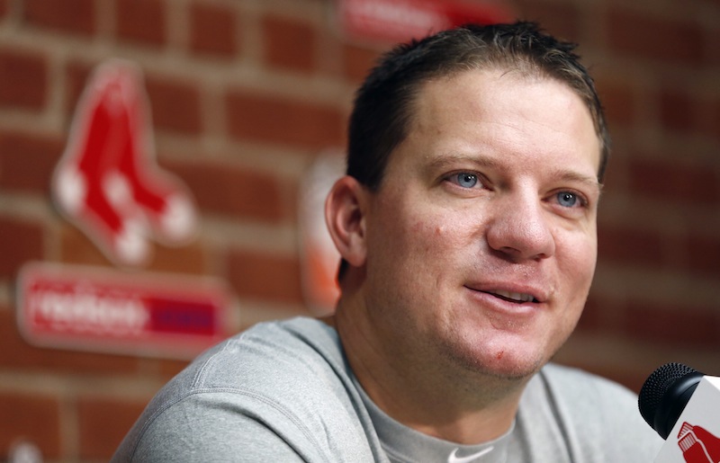 Boston Red Sox's Jake Peavy speaks during a news conference before a baseball game against the Seattle Mariners in Boston, Thursday, Aug. 1, 2013. (AP Photo/Michael Dwyer)