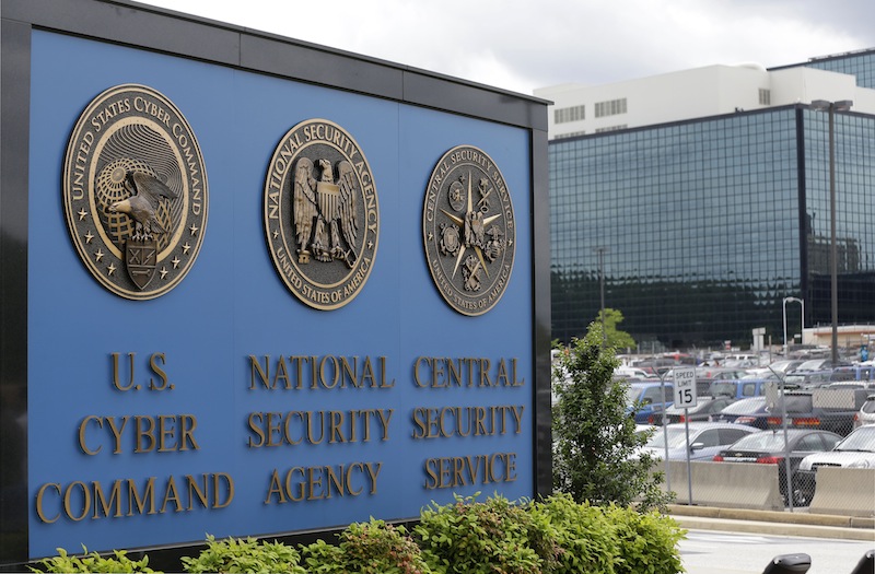 This June 6, 213 file photo shows the sign outside the National Security Agency (NSA) campus in Fort Meade, Md. The NSA has broken privacy rules or overstepped its legal authority thousands of times each year since Congress granted the intelligence agency broad new powers in 2008, The Washington Post reports. In one case, telephone calls from Washington were intercepted when the city's area code was confused with the dialing code for Egypt. (AP Photo/Patrick Semansky, File)