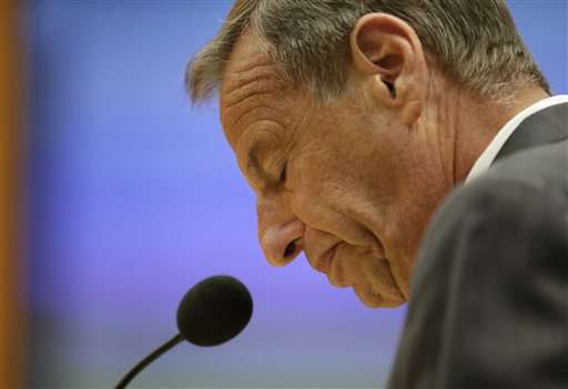 In this Aug. 23, 2013, photo, San Diego Mayor Bob Filner speaks after agreeing to resign at a city council meeting in San Diego.