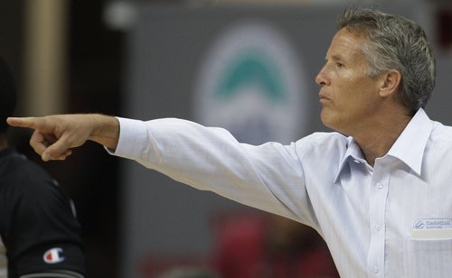 Brett Brown, then the head basketball coach for Australia, gestures during the World Basketball Championship in 2010. Brown, 52, will become the 76ers eighth coach since Larry Brown stepped down after the 2002-03 season.