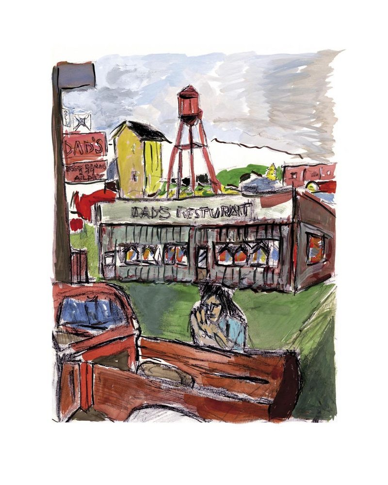 Among the pieces at the WBLM Rock Art Show & Sale will be the Bob Dylan painting “Dad’s Restaurant.” Also included will be memorabilia such as artwork from album covers and photographs from recording sessions featuring Pink Floyd, Aerosmith, The Rolling Stones and others.