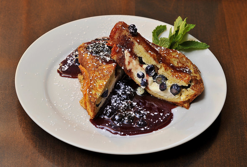 Blueberry-stuffed french toast from chef Lisa Kostopoulos of The Good Table in Cape Elizabeth.
