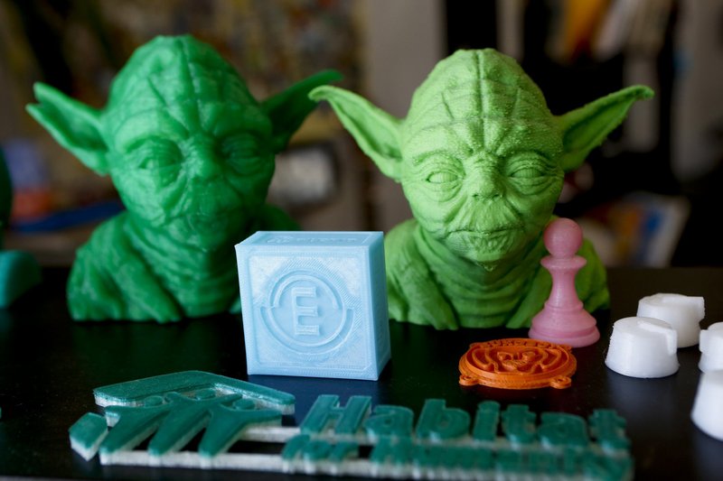 Plastic items made by Diego Porqueras with a Bukobot 3-D printer. "It just blew my mind, what these printers can do," Porqueras said. "Who knows what the future will hold?"