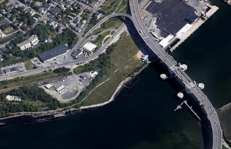 After selling the Portland Company complex on the eastern waterfront, Phineas Sprague Jr. is planning to build a boatyard on the western side off Commercial Street, shown above at left.