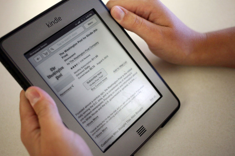 An Amazon Kindle application displays The Washington Post.