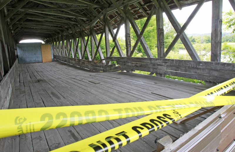 A covered bridge in Lyndonville, Vt., has been closed due to structural concerns. The family that owns the bridge might tear the structure down rather than repair it.