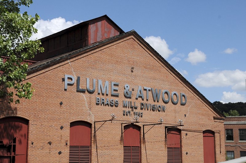 This photo shows the facade of the former Plume & Atwood brass mill. Over a decade, the owner spent more than $5 million to purchase and clean up the historic complex.