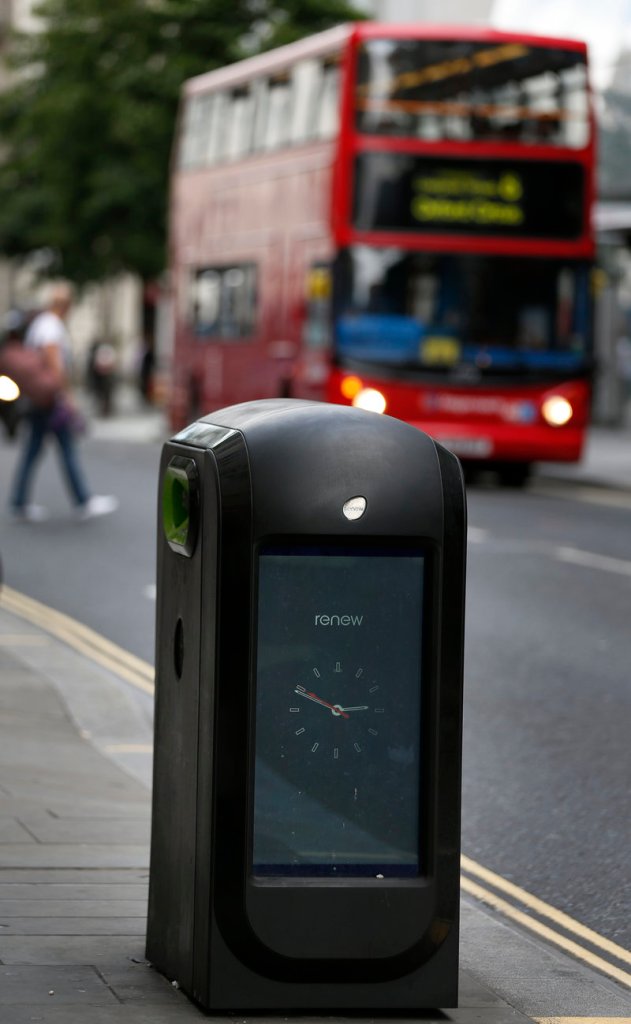 A high-tech trash bin in London tracks individuals by capturing signals from smartphones.
