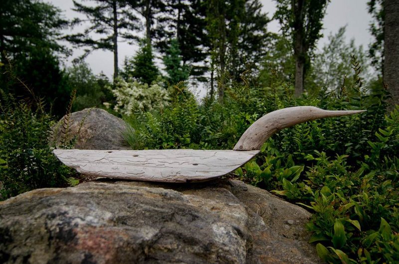 “Driftwood Loon” by Dan West at Coastal Maine Botanical Gardens in Boothbay.
