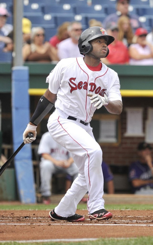 Jackie Bradley Jr. played last season with the Sea Dogs, jumped to the Red Sox to start this year, and now has settled at Pawtucket, where he has gone through ups and downs.