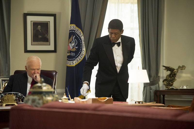 Forest Whitaker with Robin Williams as President Eisenhower in a scene from “Lee Daniels’ The Butler.”
