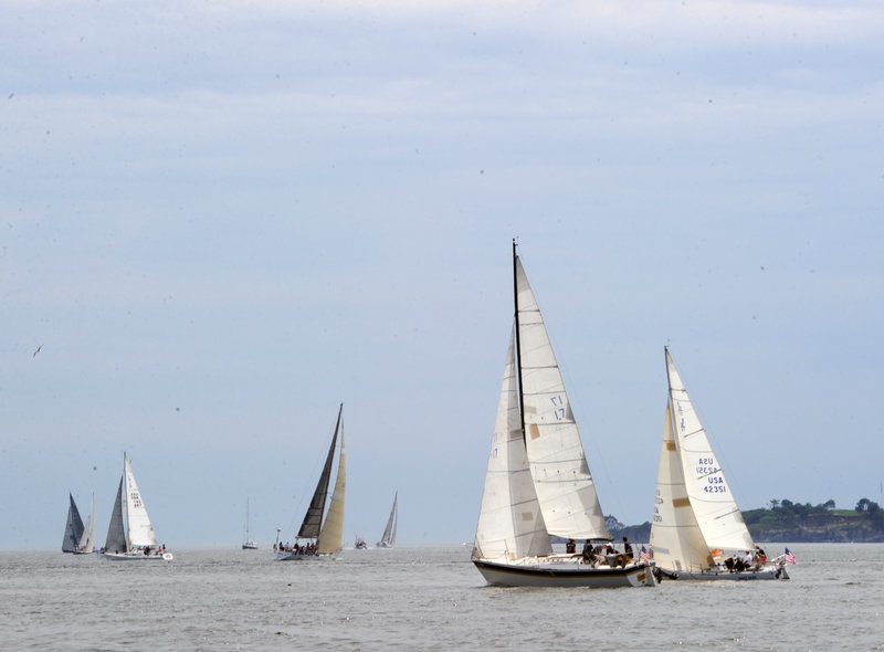 Boats sail in the MS Regatta in Casco Bay last August. This MS Harborfest Weekend is expected to draw thousands of spectators and raise $100,000 for the multiple sclerosis society’s regional chapter.
