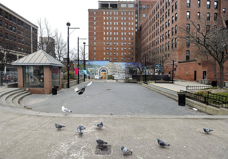 A developer plans to buy about two-thirds of Congress Square Plaza, above, and build an event center on the site. The proposal for the property allows progress “while maintaining a smaller park as public space,” a reader says.