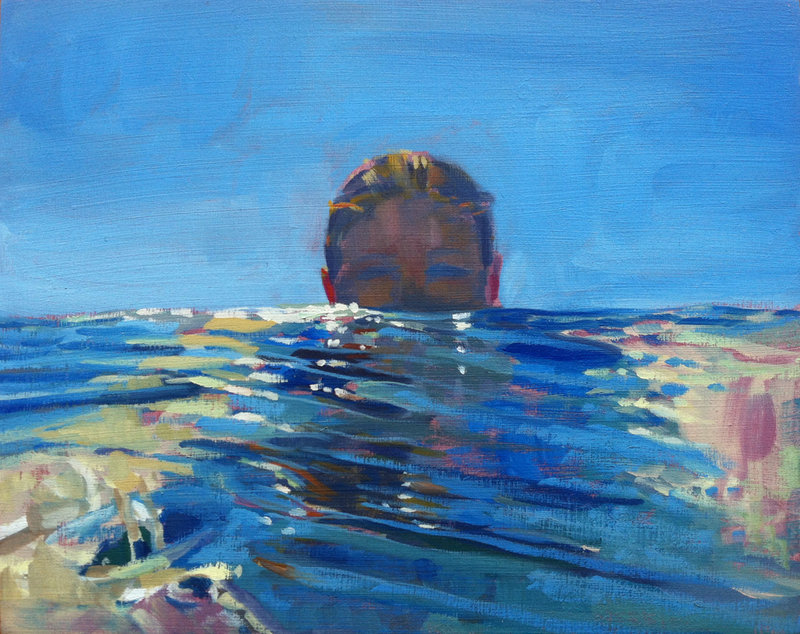 “Become the Ocean," oil on panel by Jessica Stammen.