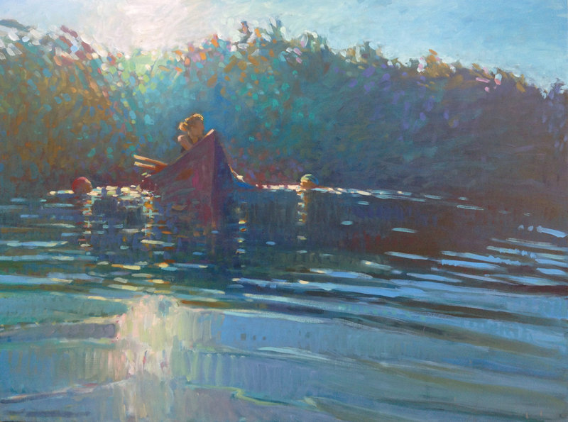 “So Bright, the Morning Light on the Surface,” oil on panel by Jessica Stammen.