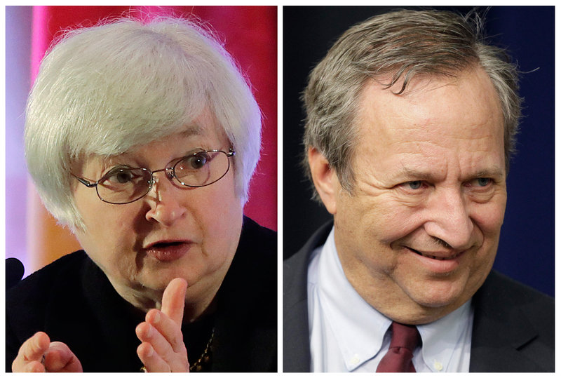 Fed Vice Chair Janet Yellen, left, and former Treasury Secretary Larry Summers.