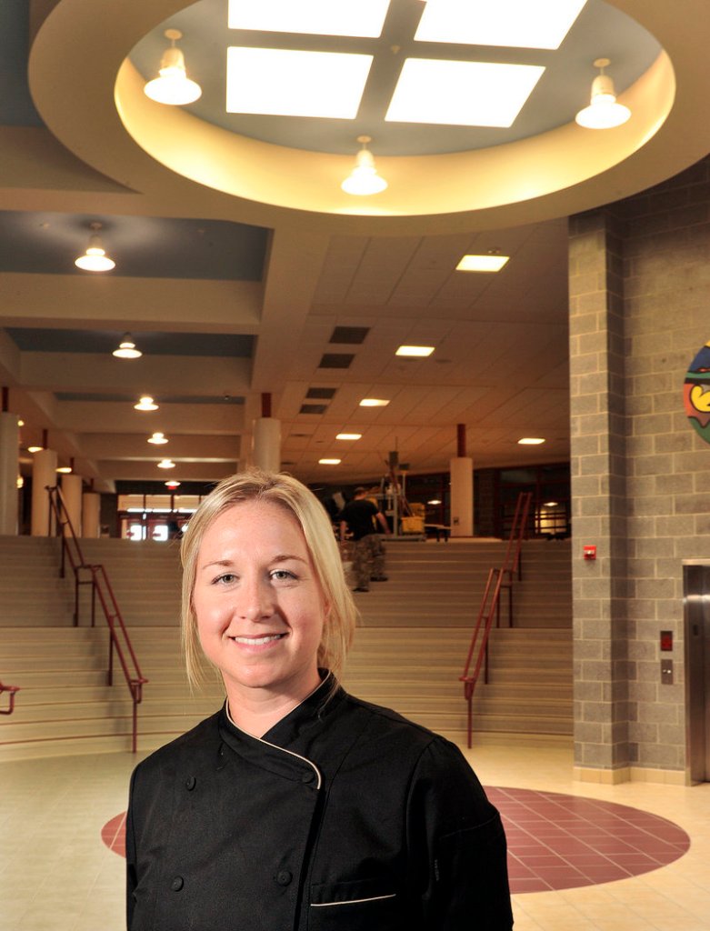 Samantha Cowens-Gasbarro, a culinary school graduate and chef, has been hired by the Windham-Raymond school district. She says one of her goals will be to start cooking classes or an after-school cooking club for students.