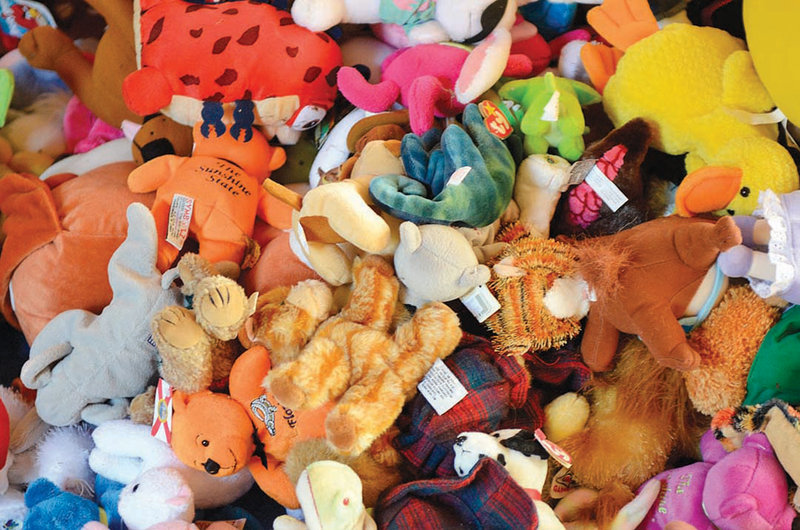 These are just some of the more than 1,200 stuffed animals that Noriah Still, 10, of Leominster, Mass., has collected for the Department of Children and Families in one month.