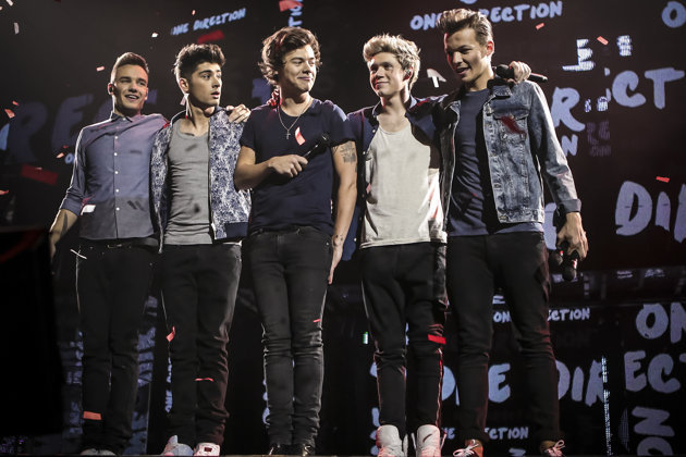 One Direction – from left, Liam Payne, Zayn Malik, Harry Styles, Niall Horan and Louis Tomlinson – in “This Is Us.”