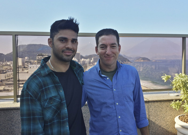 This photo shows Guardian journalist Glenn Greenwald, right, and his partner, David Miranda. Greenwald has written stories based on material leaked by Edward Snowden.