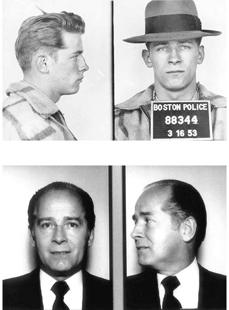 This composite shows police mug shots of James "Whitey" Bulger in 1953, above, and in 1984.