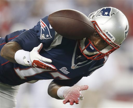New England Patriots wide receiver Aaron Dobson can't make the reception on a pass from Tom Brady during the second quarter of Thursday's game against the New York Jets in Foxborough, Mass.