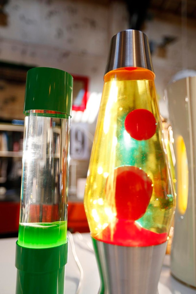 Lava lamps in a shop in London in 2013. The lava lamp, an iconic piece of British design and social trends, is celebrating its fiftieth birthday. Since its launch in 1963, Mathmos lava lamps have been in continuous production at their factory in Poole, UK.