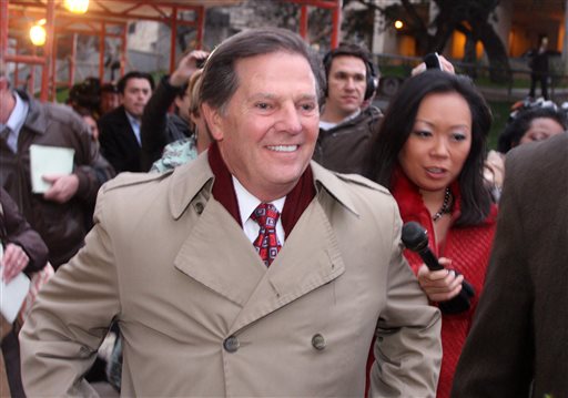 In this Jan. 10, 2011 photo, former House Majority Leader Tom DeLay leaves jail after posting an appeals bond in Austin, Texas.