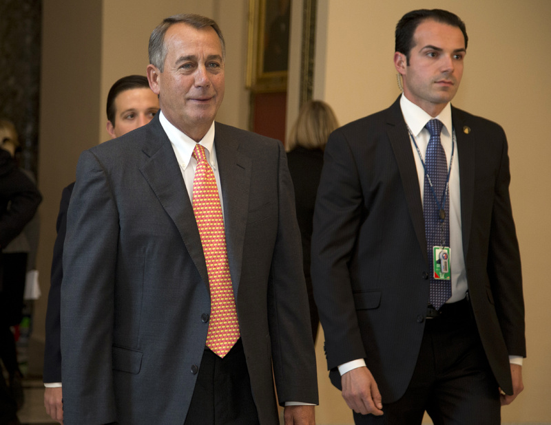 House Speaker John Boehner of Ohio walks to vote on the House floor on Capitol Hill on Thursday in Washington. Boehner and House Republicans scrambled up just enough votes Thursday to reduce food stamp funding by nearly $40 billion over the next decade if the Senate approves their bill.