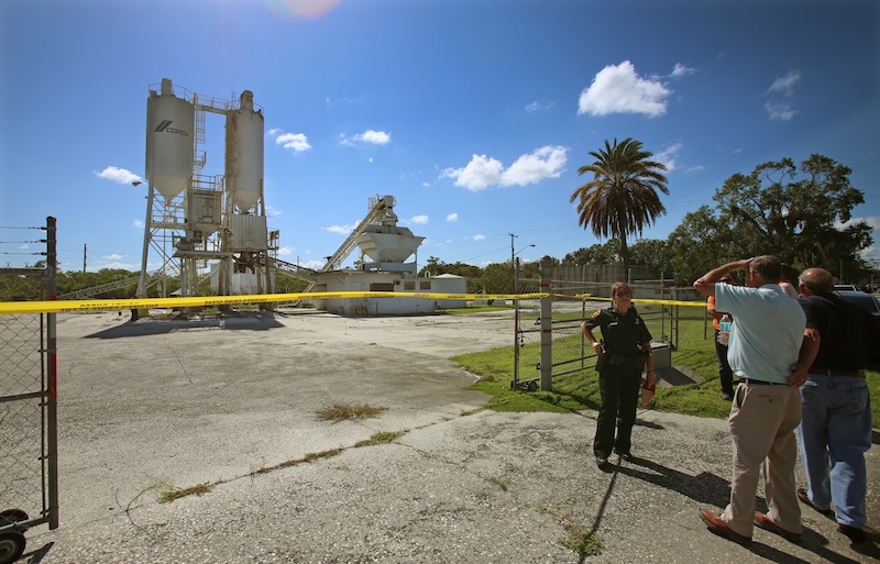 Polk County Sheriff personnel investigate the death of 12-year-old Rebecca Ann Sedwick at an old cement plant in Lakeland, Fla.