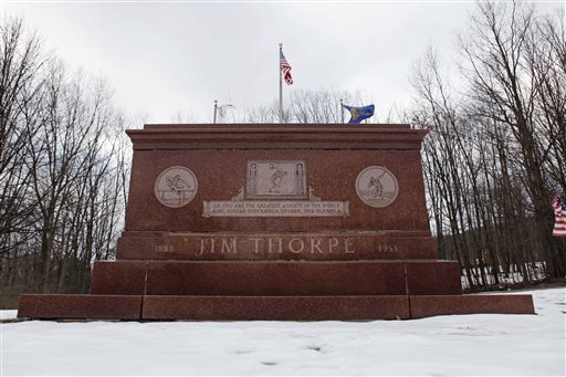 The tomb of Jim Thorpe is shown in Jim Thorpe, Pa., in this January 2010 photo.