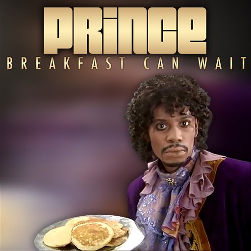 This image released by NPG Records shows the cover art for Prince's new song "Breakfast Can Wait," showing comedian Dave Chapelle dressed as Prince.