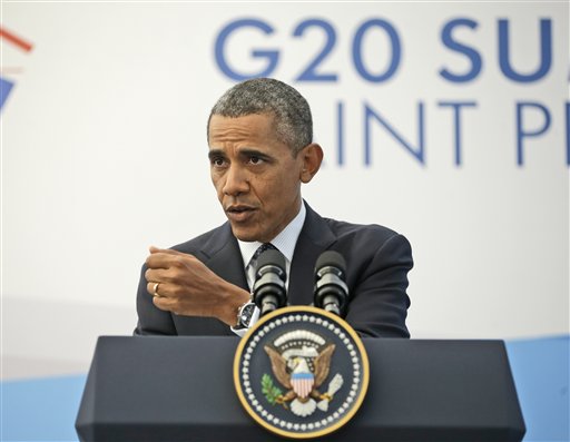 President Barack Obama, speaking at a news conference at the G-20 Summit in St. Petersburg, Russia, on Friday said he had a "candid and constructive conversation" with Russian President Vladimir Putin, even if they still disagreed on how to respond to the chemical weapons use in Syria.