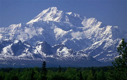 Mount McKinley as seen from Talkeetna, Alaska. It is the continent's highest peak.