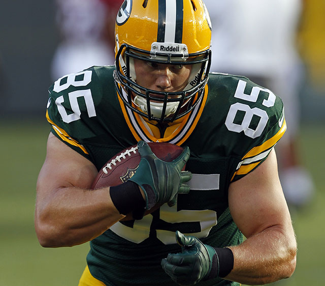 Matthew Mulligan was among the last players cut by the Green Bay Packers on Aug. 31. Mulligan is seen here during a an Aug. 9, 2013, preseason game against the Arizona Cardinals in Green Bay, Wis.