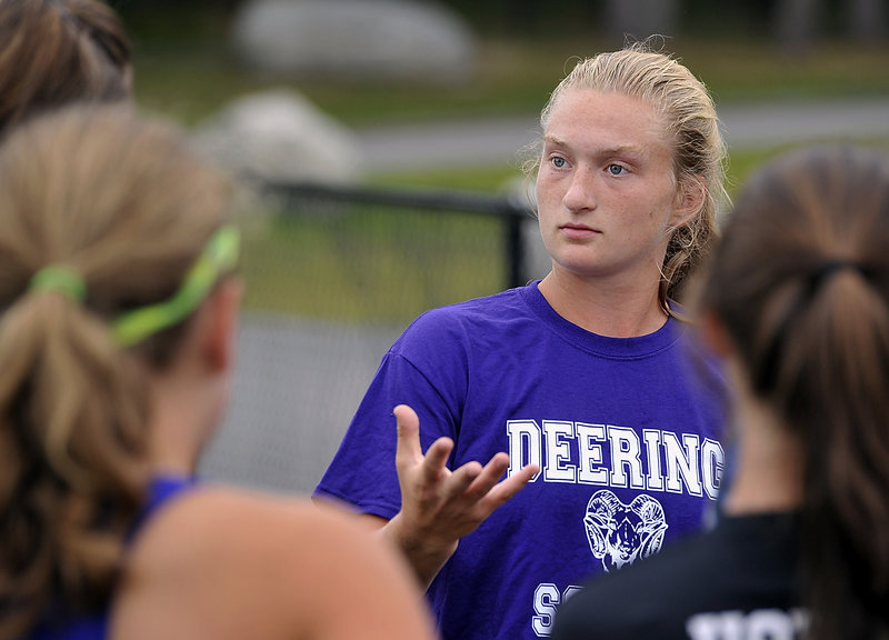 Alexis Elowitch, a senior, enjoys helping freshmen get situated and said it’s been fun watching the Deering girls’ soccer team develop in her four years.