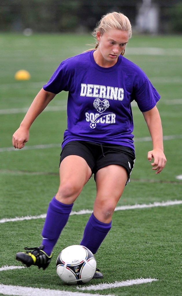 No matter the position, Alexis Elowitch has been a threat for the Deering girls’ soccer team, totaling 23 goals the past two seasons.