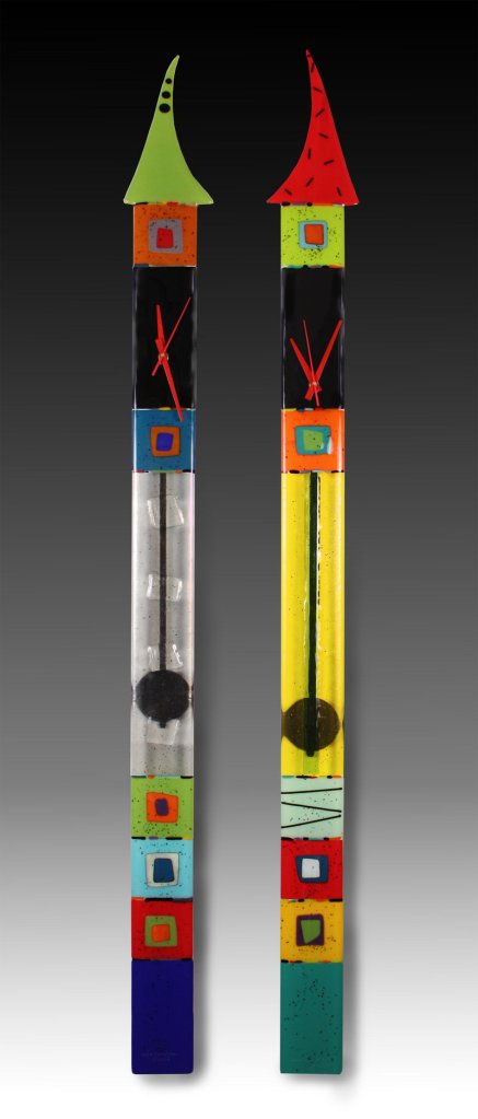 Nina Cambron, an artist based in Detroit, fuses opaque, translucent and iridescent glass into totem-like pieces.