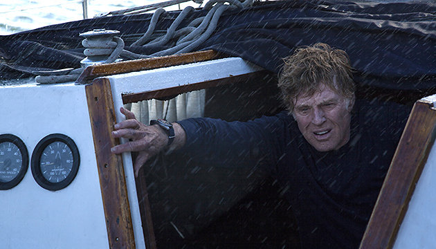 Robert Redford at sea in “All Is Lost.”