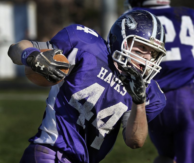 Brett Gerry returns for Marshwood after gaining more than 1,200 yards last season as a sophomore. The Hawks will face strong challenges but hope to repeat as regional champions.