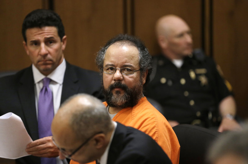 Ariel Castro is shown in a Cleveland courtroom on July 26. He pleaded guilty to 937 counts of rape and kidnapping for holding three women captive in his home for a decade.