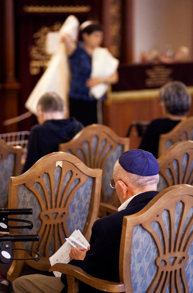 With the Jewish holiday of Rosh Hashana beginning on Wednesday, Rabbi Carolyn Braun performed a 30-minute ceremony at The Cedars retirement community in Portland on Wednesday, Sept. 4, 2013.