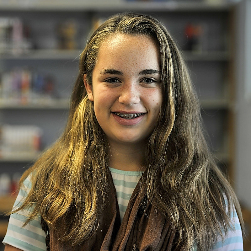 Sophia Nolan, 12, a seventh-grade student of Karen MacDonald, tells why she likes her teacher. "She really makes me a motivated student in school and in all the classes. ... She's just a really good teacher."