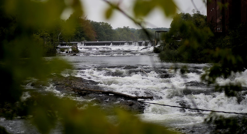 Westbrook hopes to obtain Sappi Ltd.’s hydroelectric dam, above, then remove it to create a waterfront and recreation area.